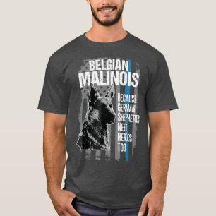 Chien de police Malinois Tshirt Funny K9 Bleu fin