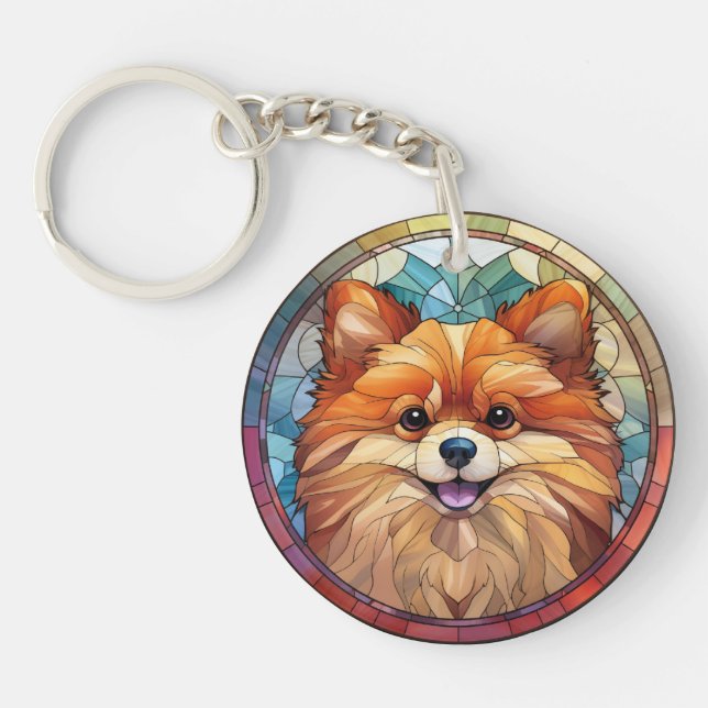 Chien de Poméranie en verre doux (Devant)