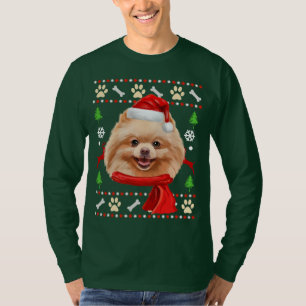 Chien de Poméranie Vilain T-shirt de Noël