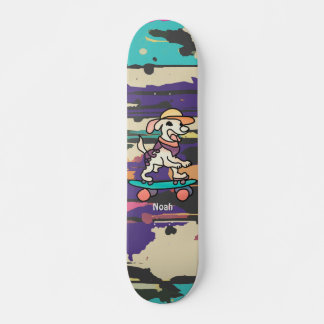Chien de rue rétro sur skateboard | Drôle