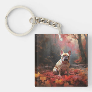 Chien de taureau français en automne Leaves automn