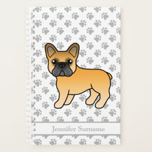 Chien de taureau français mignon Dessin et Texte