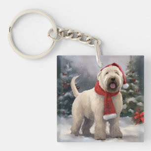 Chien de Terrier rouillé en Noël de neige