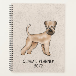 Chien De Terrier Roulé Sur Le Beige Avec Texte