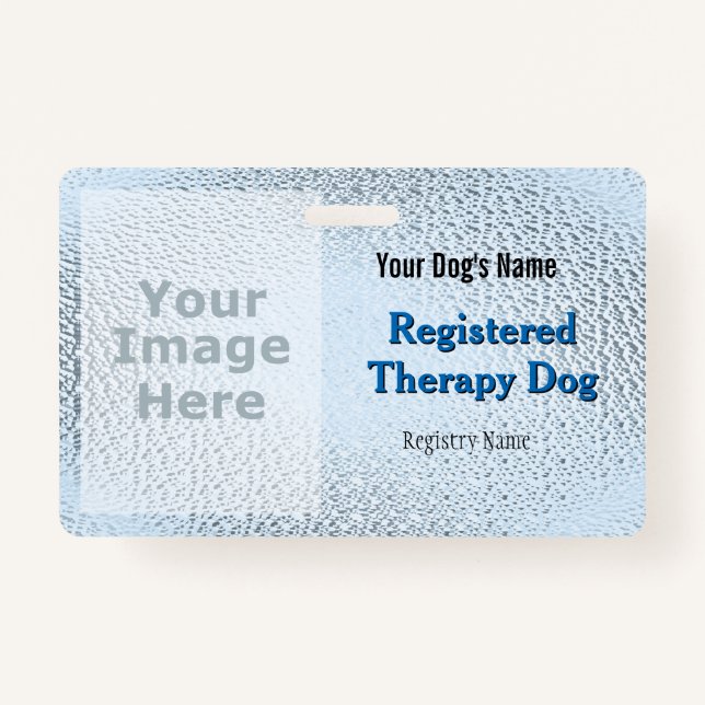 Chien de thérapie homologué - Badge bleu clair (Devant)