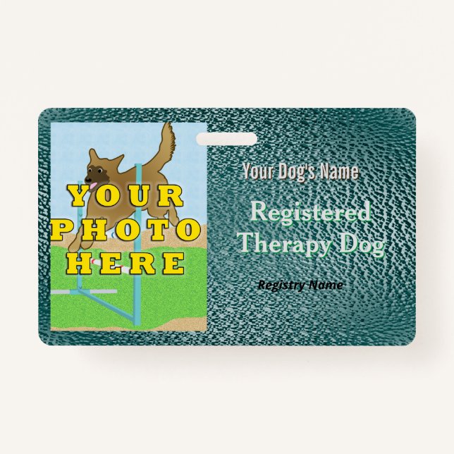 Chien de thérapie homologué - Badge vert foncé (Devant)