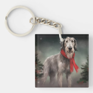 Chien de Wolfhound à Noël de neige
