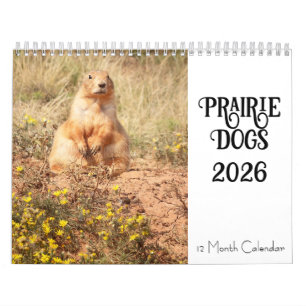 Chien des Prairies 2026 Calendrier des 12 mois