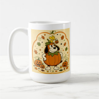 Chien drôle Citrouille Halloween orange Tasse Aqua