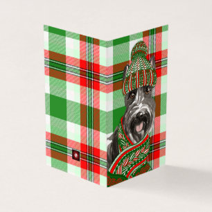 Chien écossais avec Rouge et Vert Plaid Noël