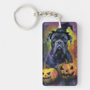 Chien éffrayant Bullmastiff Halloween sorcière et