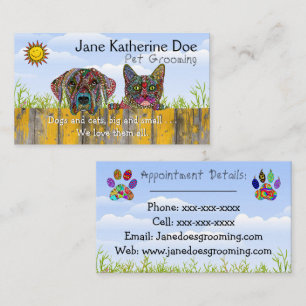 Chien et chat animal de compagnie Grooming Cartes 