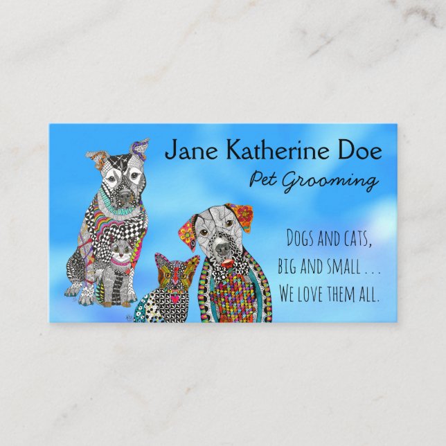 Chien et chat animal de compagnie Grooming Cartes  (Devant)