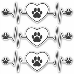 Chien et Coeur à pulser et Sticker