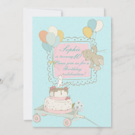 Chien et oiseaux volants - Invitation d'anniversai