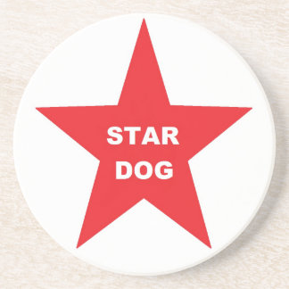 Chien étoile dessous de verre sur Red Star