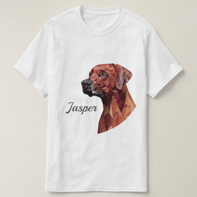 Chien géométrique Brown Ajouter le nom T-shirt (Design devant)