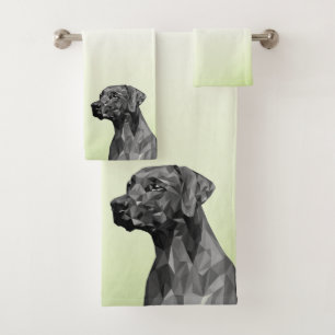 Chien géométrique gris vert