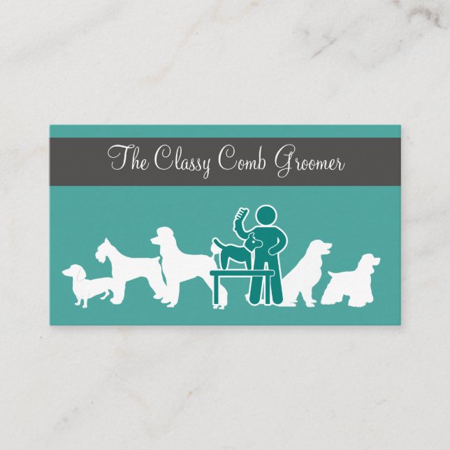 Chien Groomer Classy Carte de visite (Devant)