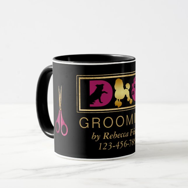 Chien Grooming Entreprise Propriétaire De Café Mug (Devant gauche)