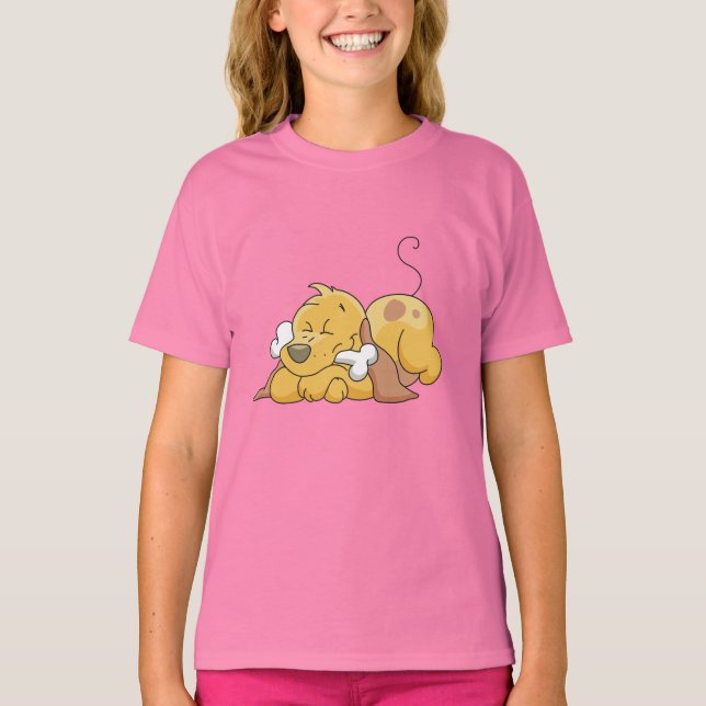 Chien heureux avec des T-shirts et des cadeaux (Devant)