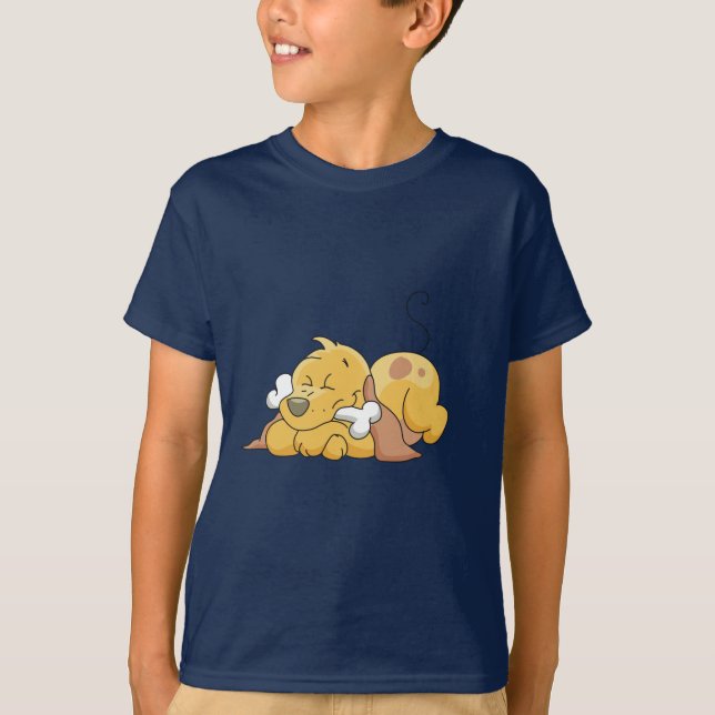 Chien heureux avec des T-shirts et des cadeaux (Devant)
