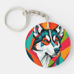 Chien Husky coloré