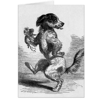 "Chien illustration vintage dansant gabarit"
