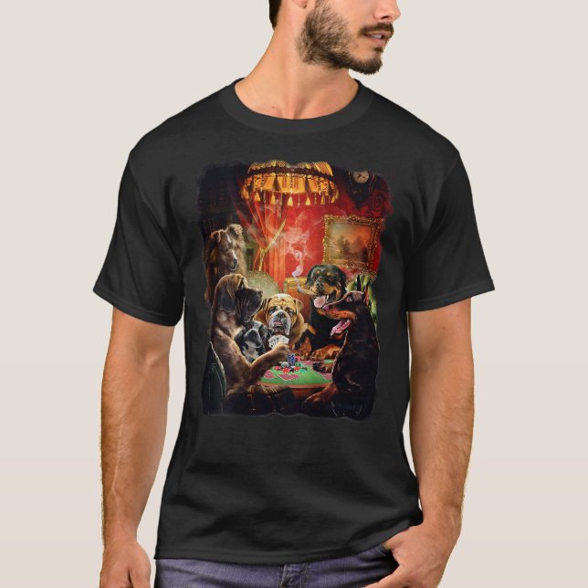 Chien Jouant aux cartes de poker T-shirt (Devant)