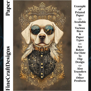 Chien Labrador, Papier de Scrapbooking CM3 Filigra