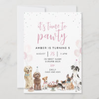 Chien laisse Pawty Invitation d'anniversaire