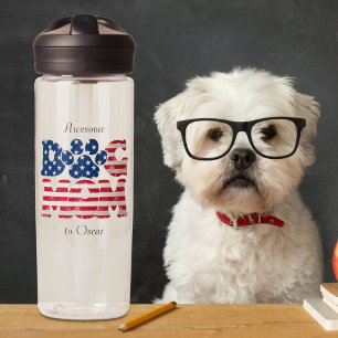 Chien Maman American Drapeau bouteille d'eau
