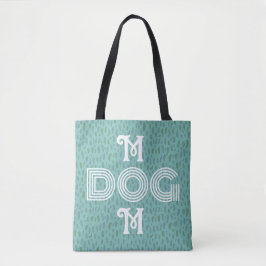 Chien Maman typographie moderne sac fourre-tout bl