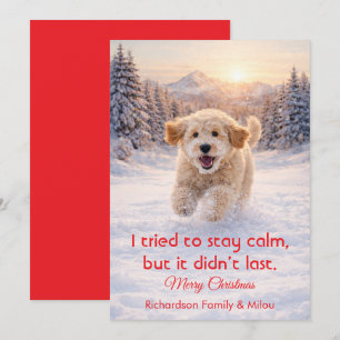 Chien mignon avec citation drôle de Noël Carte d