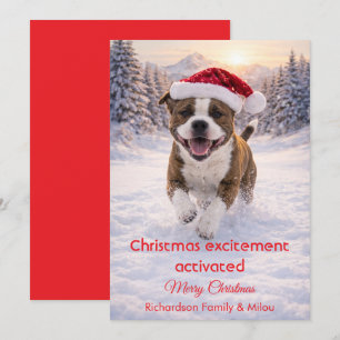 Chien mignon avec citation drôle de Noël Carte d
