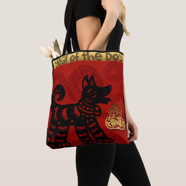 Chien mignon chinois Année Zodiac Sac fourre-tout  (De près)