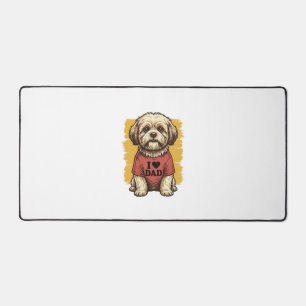 Chien Mignon J'Aime Papa Gravure Vintage Vecteur D