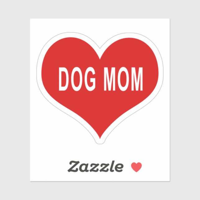 CHIEN MOM Red Love Heart Vinyl Sticker (Feuille)