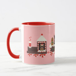Chien Noël Train de vacances Mug