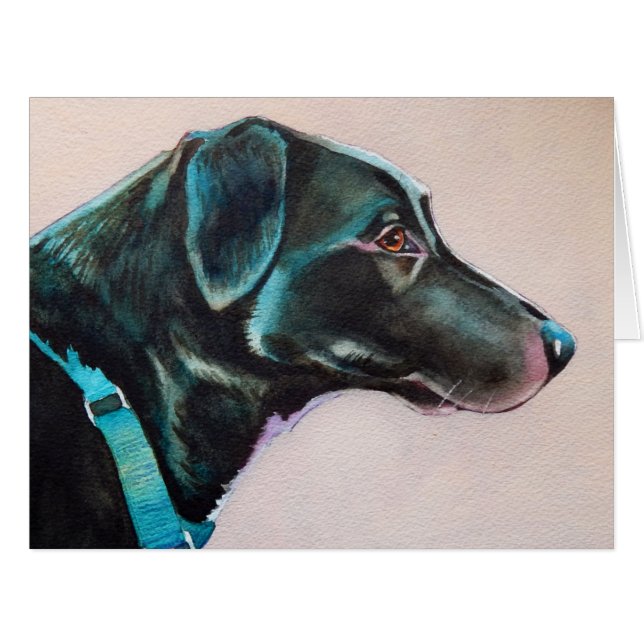 Chien noir pensif (Devant horizontal)