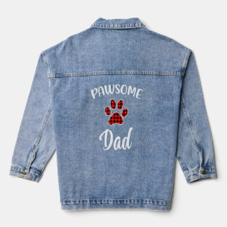 Chien Papa Empreinte de patte Red Buffalo Plaid Pa