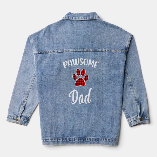 Chien Papa Empreinte de patte Red Buffalo Plaid Pa (Verso)
