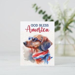 Chien patriote - Dachshund Carte du 4 juillet