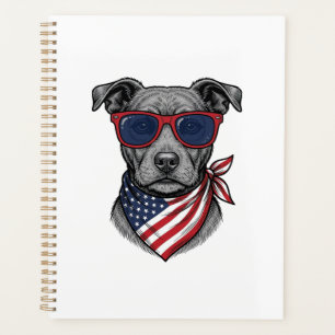 Chien Patriotique Avec Lunettes De Soleil Design D