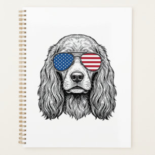 Chien Patriotique avec Lunettes de Soleil Drapeau 