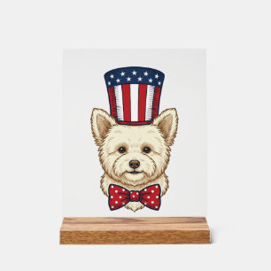 Chien patriotique chapeau haut de forme vintage ve