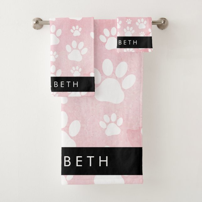 Chien Paws, White Paws, Aquarelles roses, Votre No (En situation)