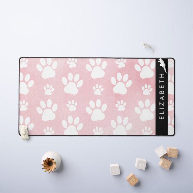 Chien Paws, White Paws, Aquarelles roses, Votre No (Tableau pour enfants)