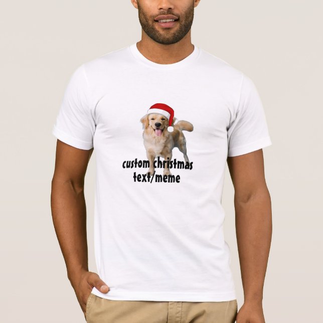 Chien personnalisé Photo T-shirt cadeau de Noël (Devant)
