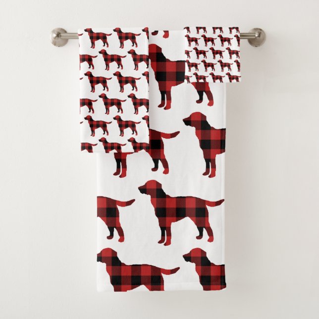 Chien Plaid Buffalo Check Silhouette Noël (En situation)